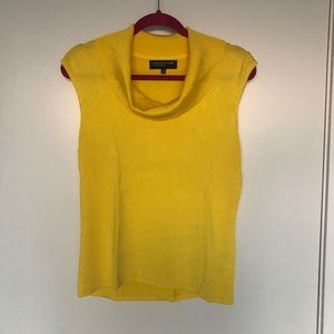 Jones New York Yellow Cowlneck Sleeveless Blouse